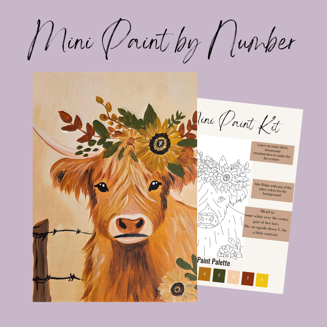 Honey Highland Cow Mini Paint By Number