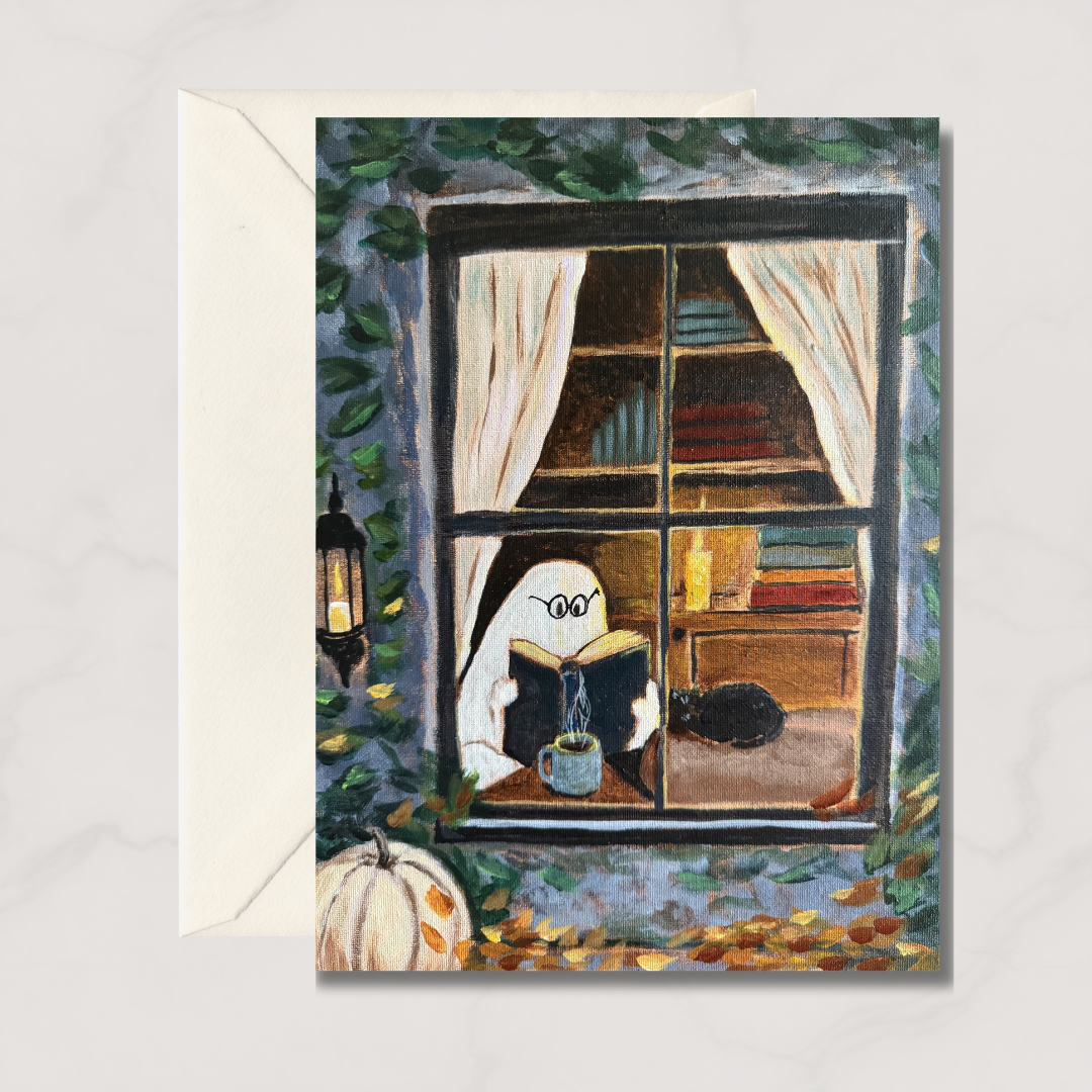 Bookish Ghost Note Card