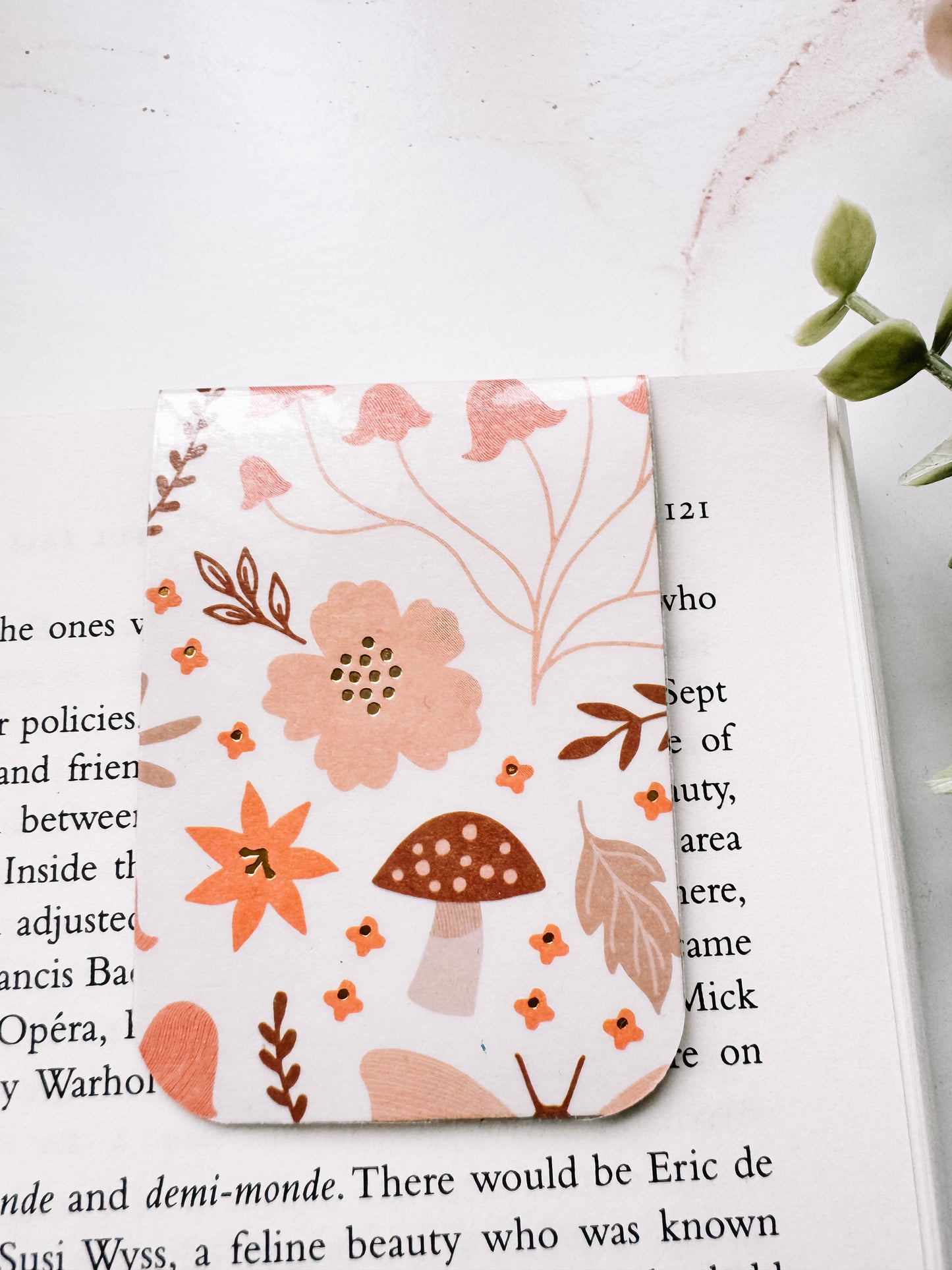 Floral Mushrooms Magnetic Bookmark
