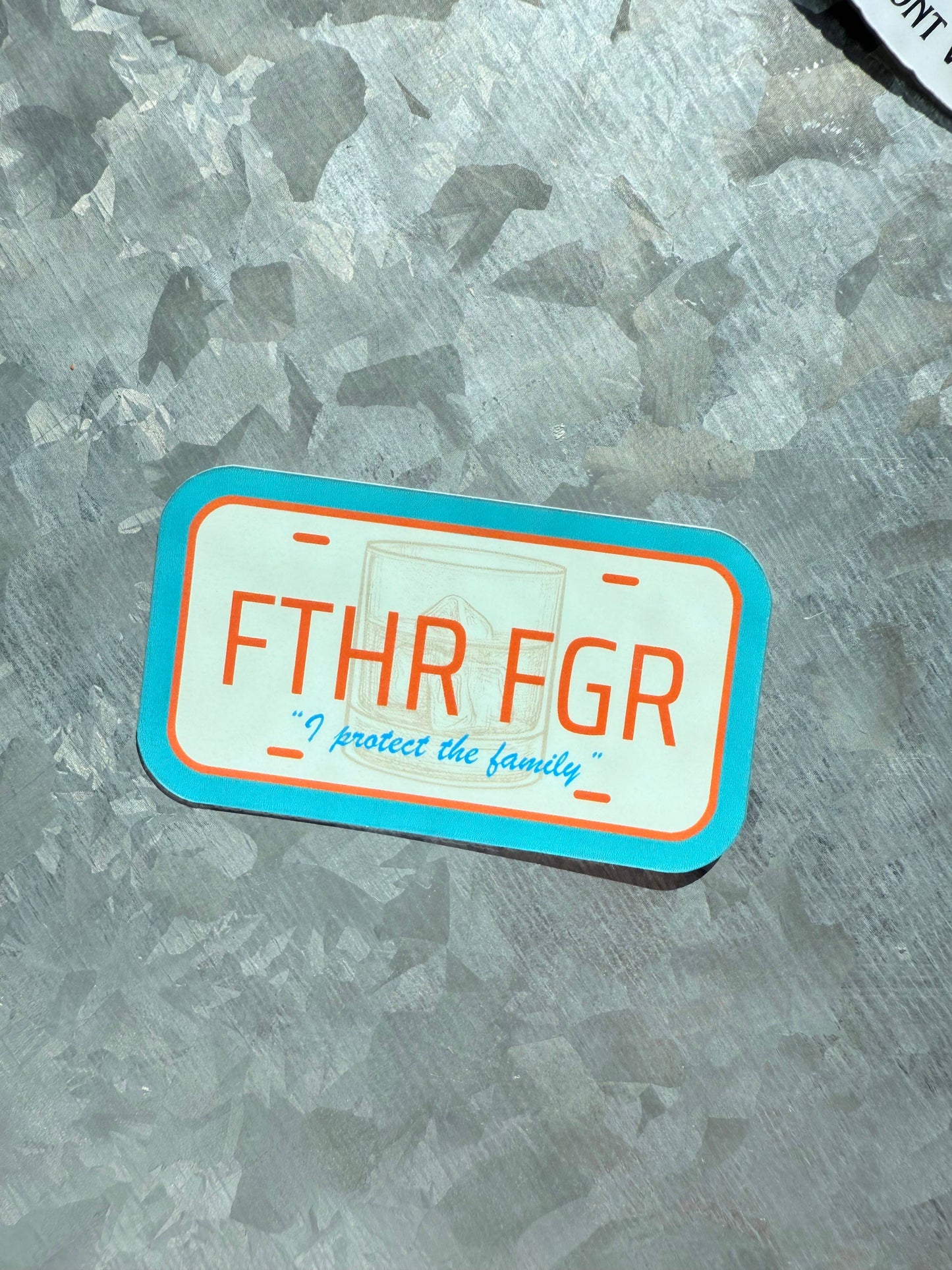 Father Figure license plate sticker