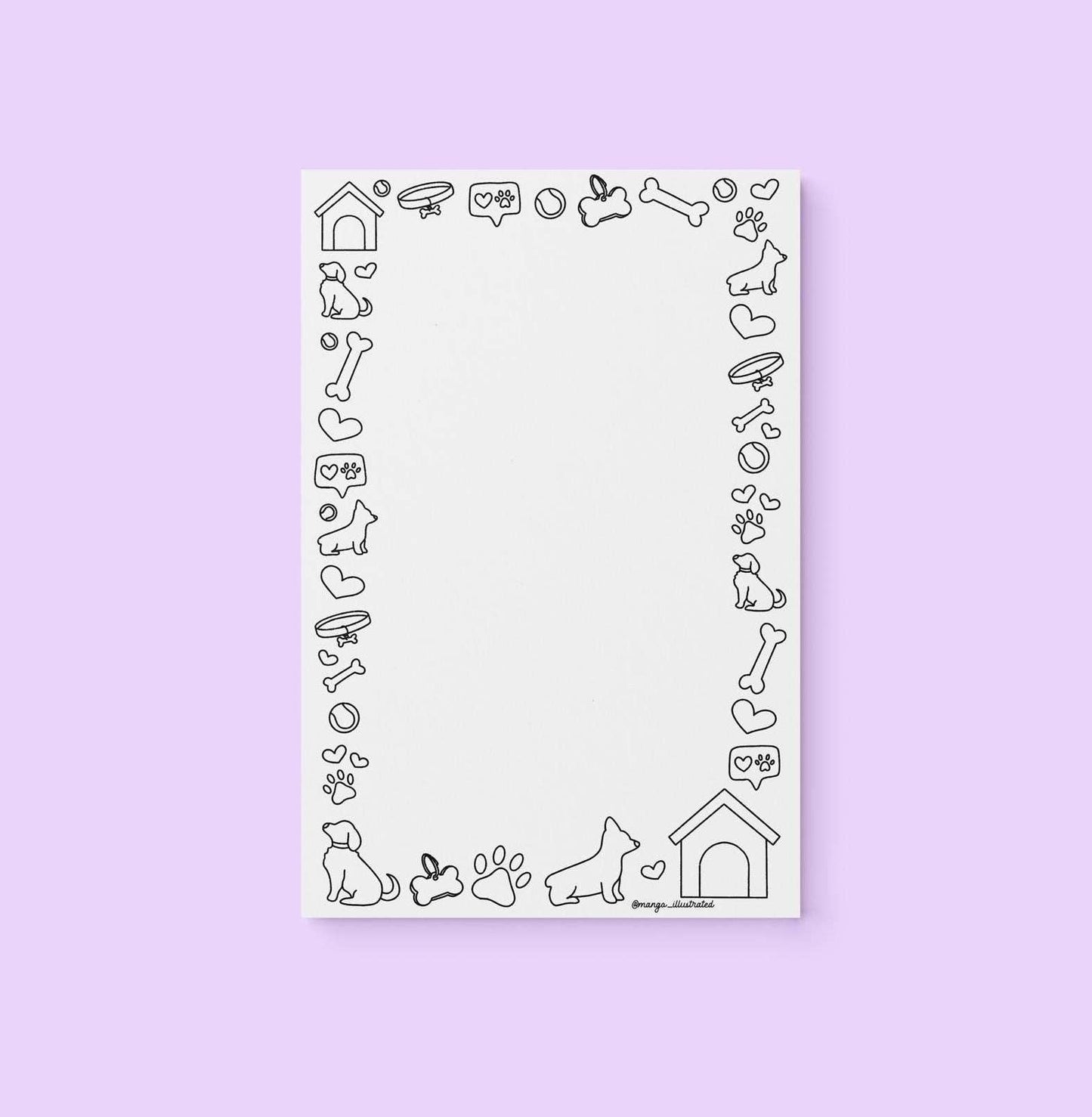 Dog doodles color-in notepad