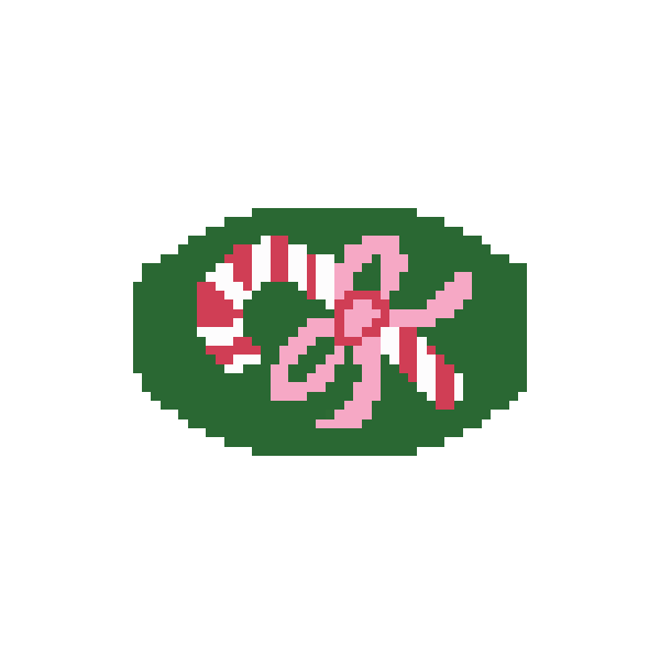 Candy Cane Mini Needlepoint Canvas