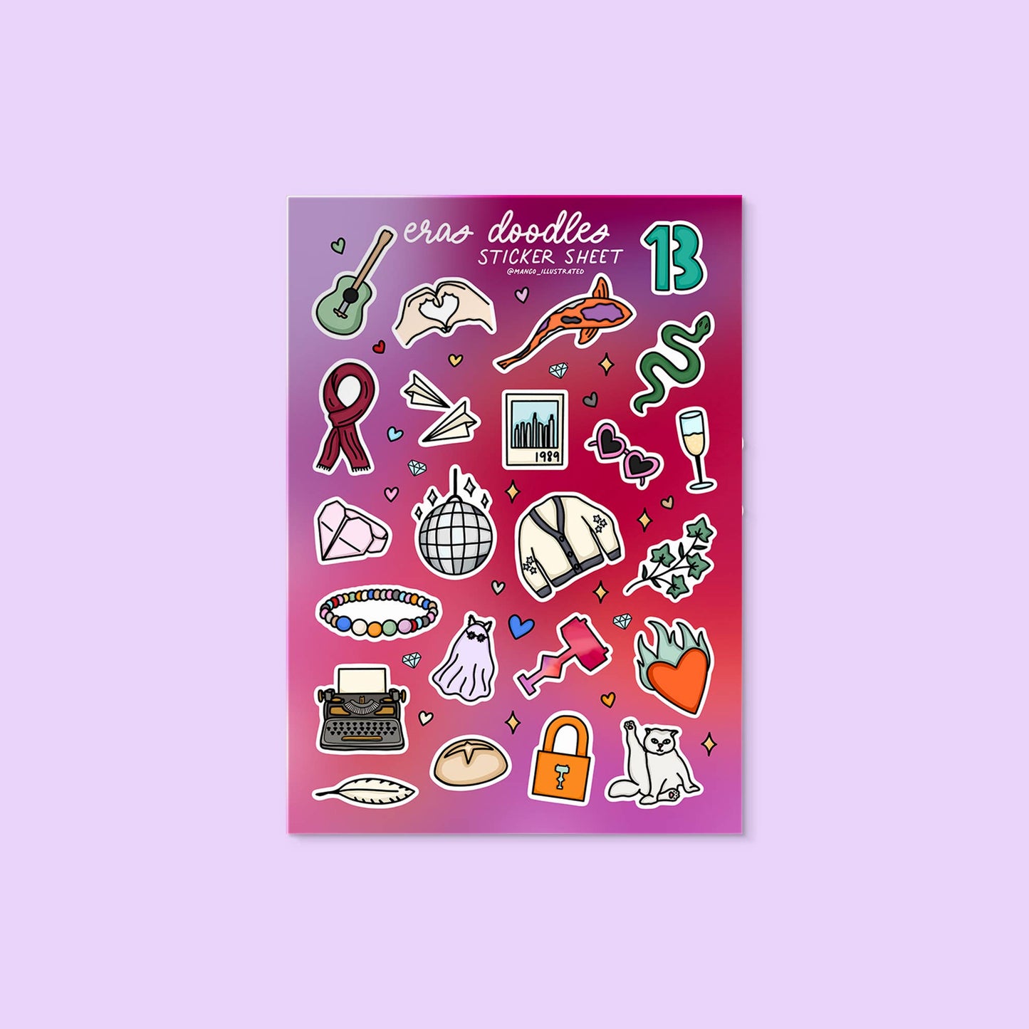 Eras Doodles sticker sheet