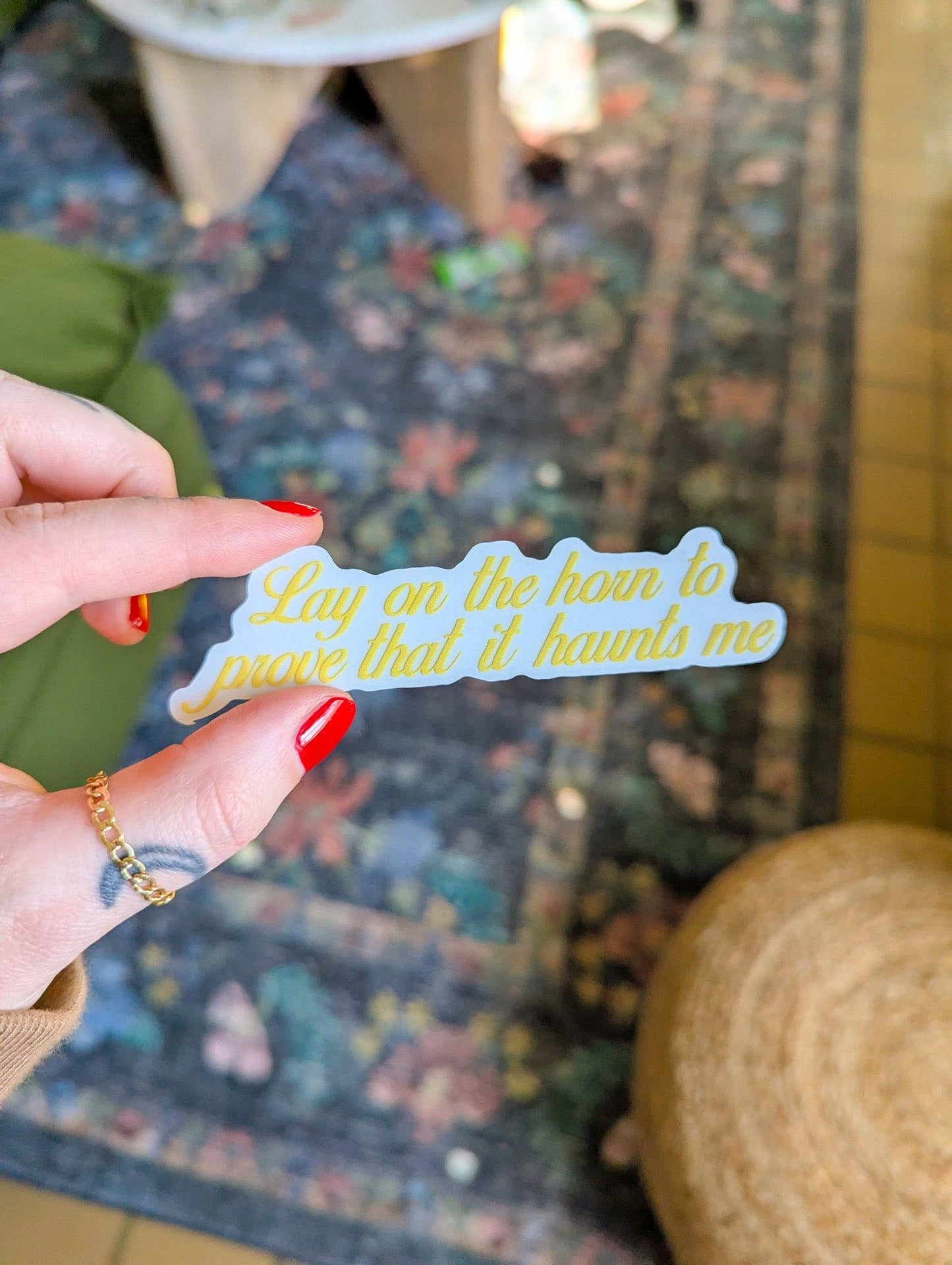 Lay on the horn Car Mirror Decal