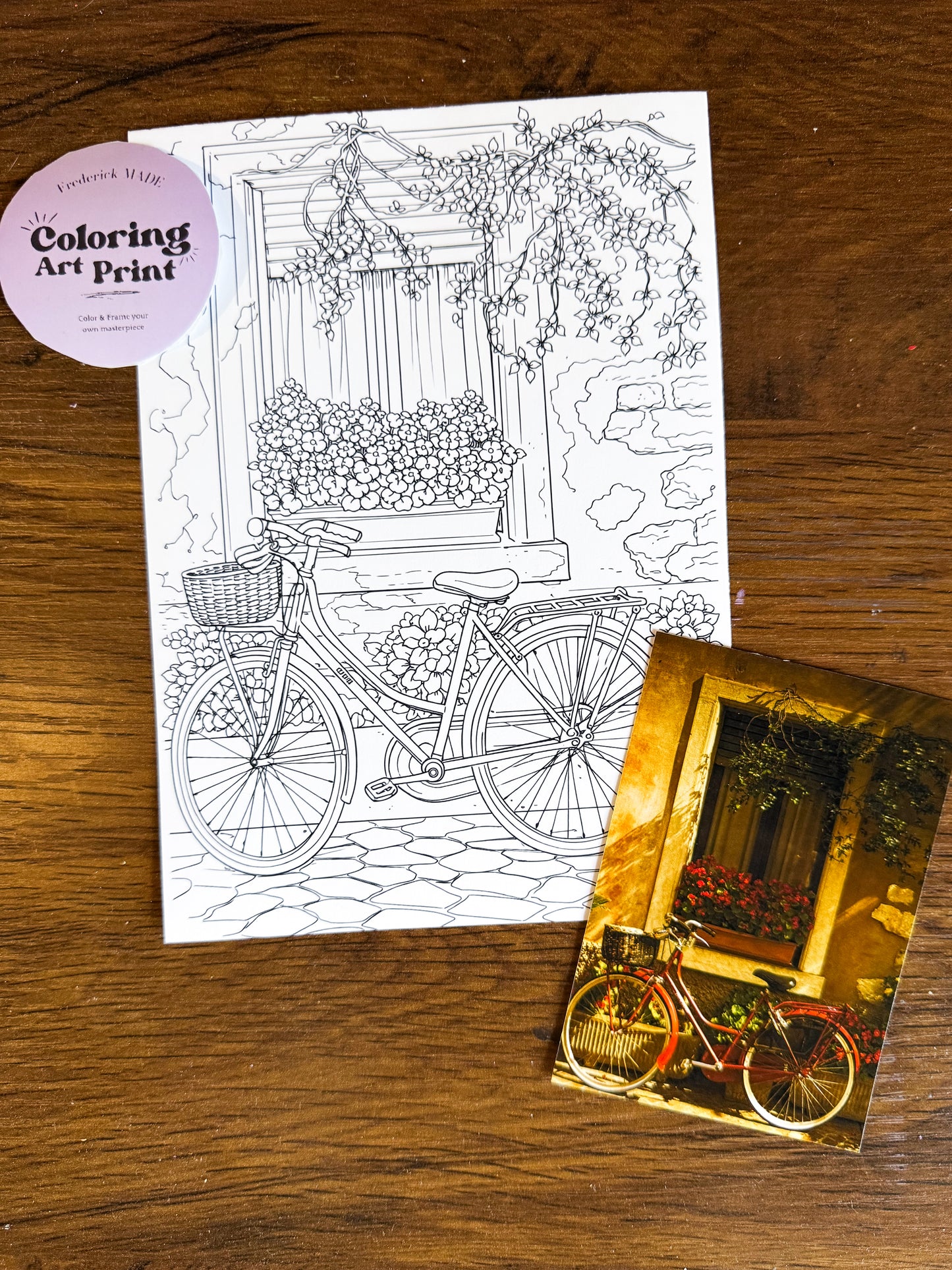 Spring Bike Coloring Print