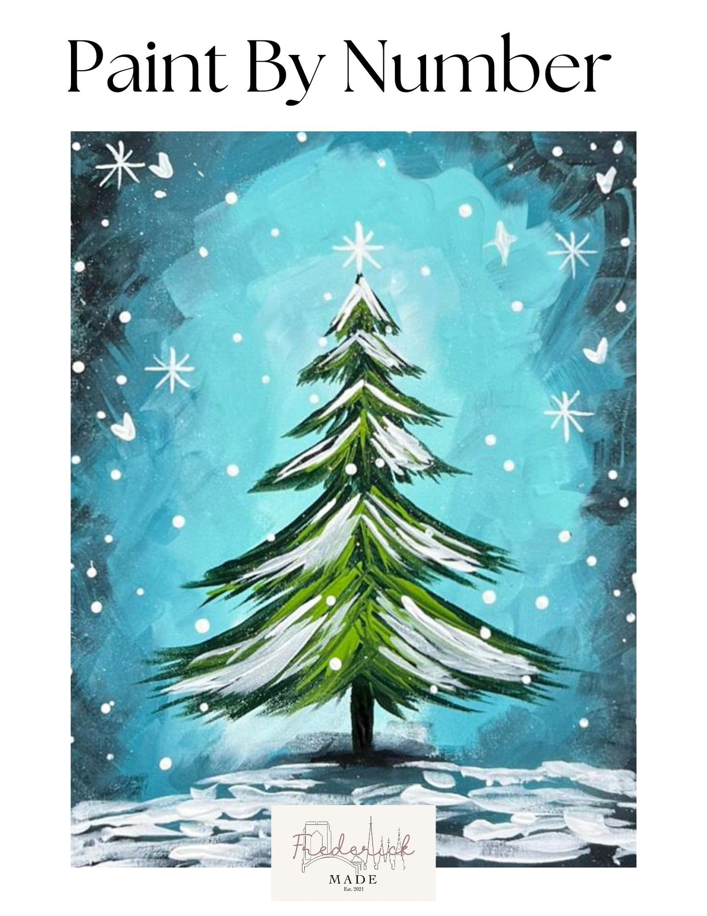 Blue Christmas Tree Mini Paint By Number