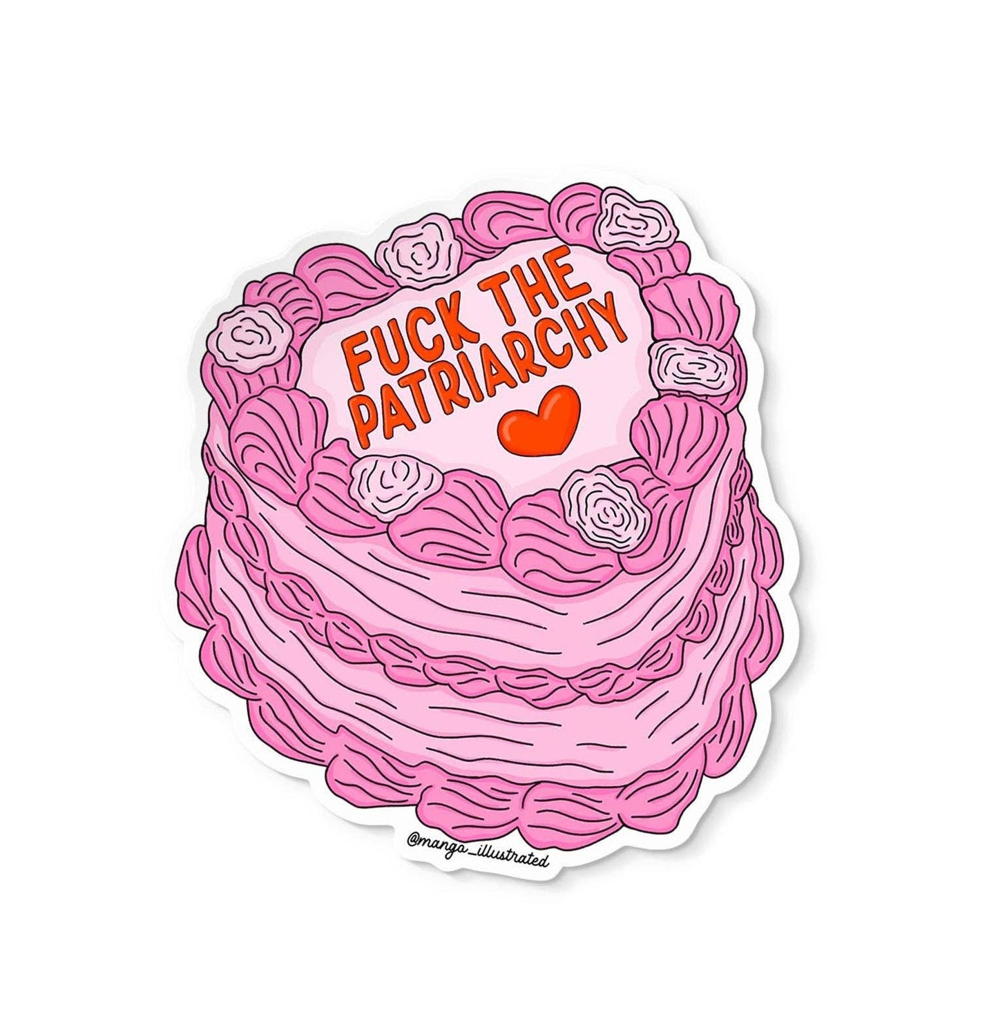 Fuck the patriarchy cake sticker