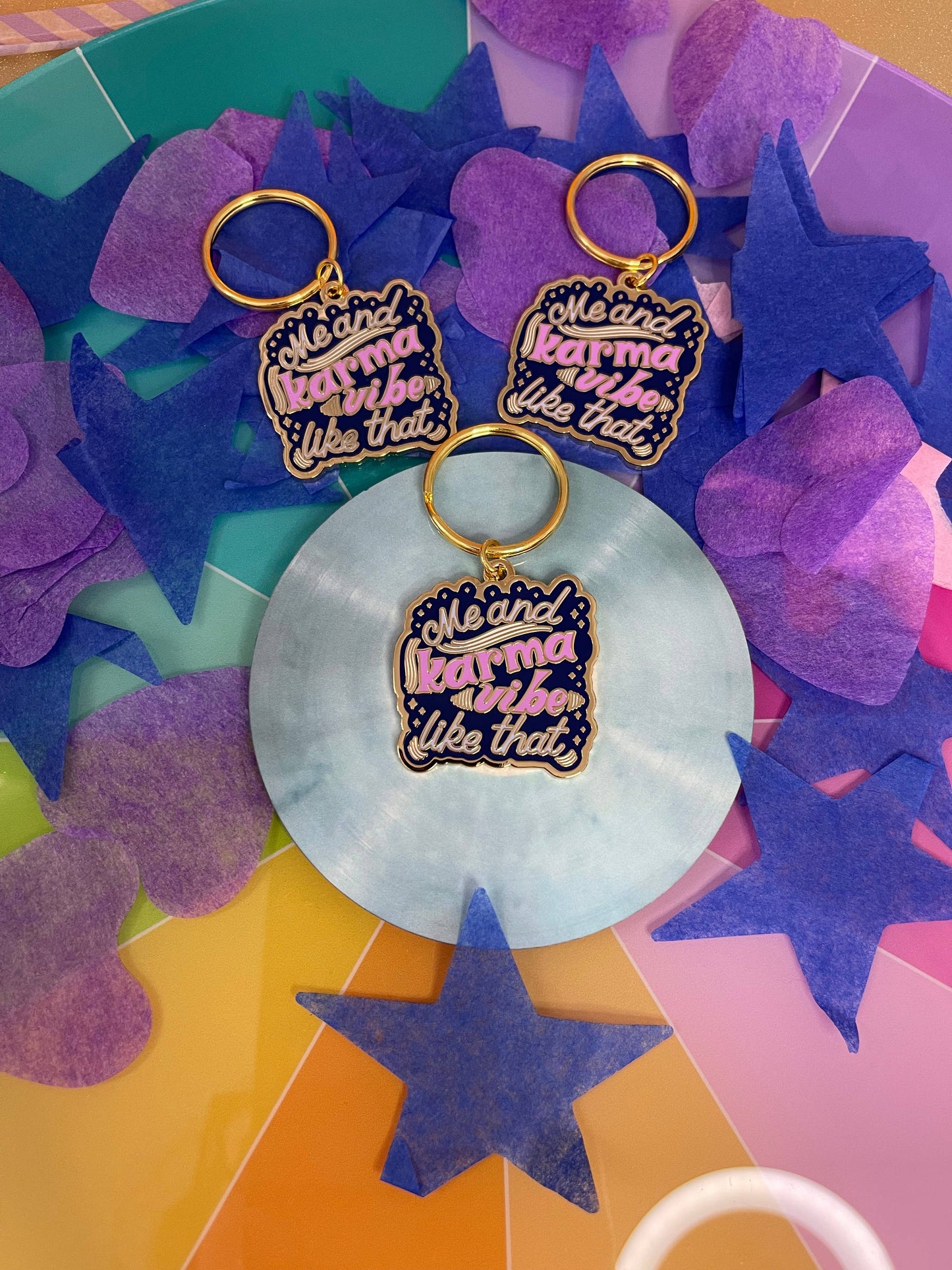 Me and Karma Vibe Like That Enamel Keychain