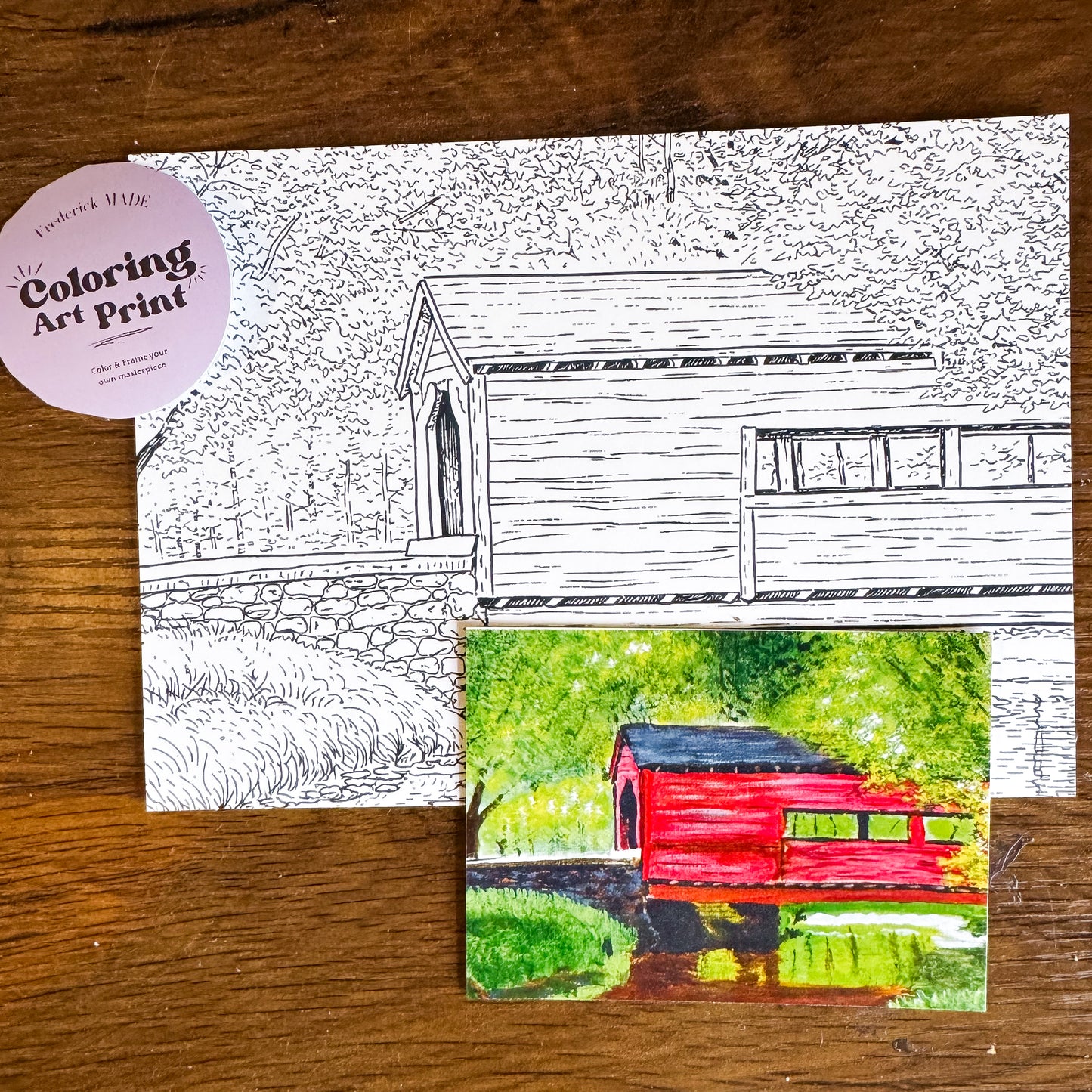 Frederick Covered Bridge Coloring Print