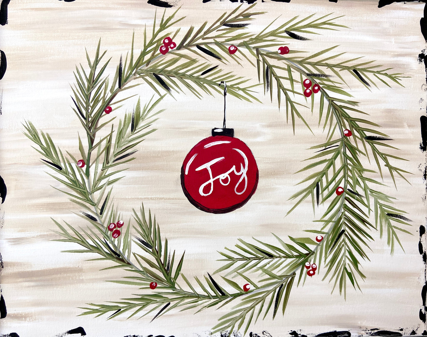 Joy wreath acrylic paint kit