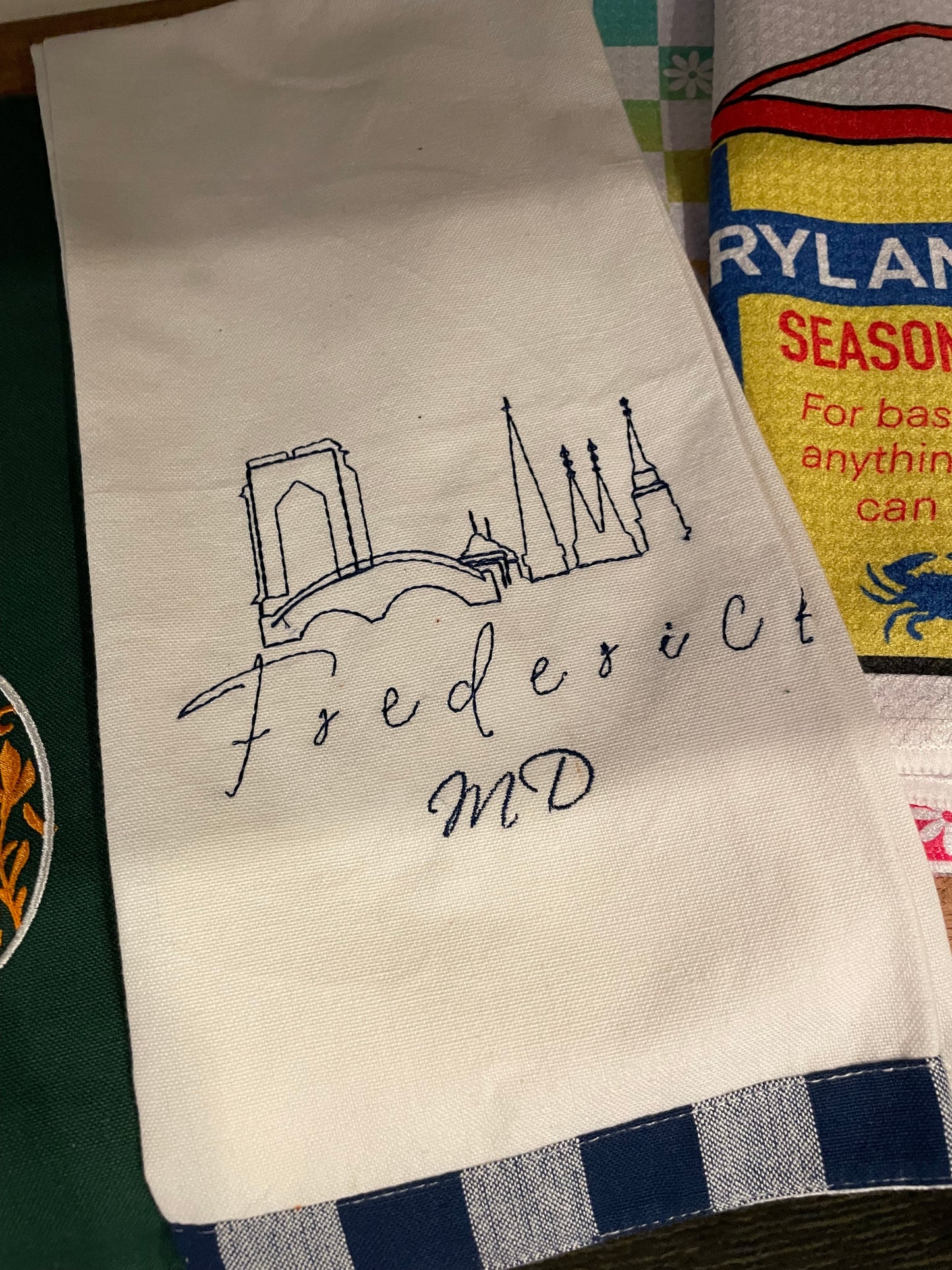 Embroidered tea towels