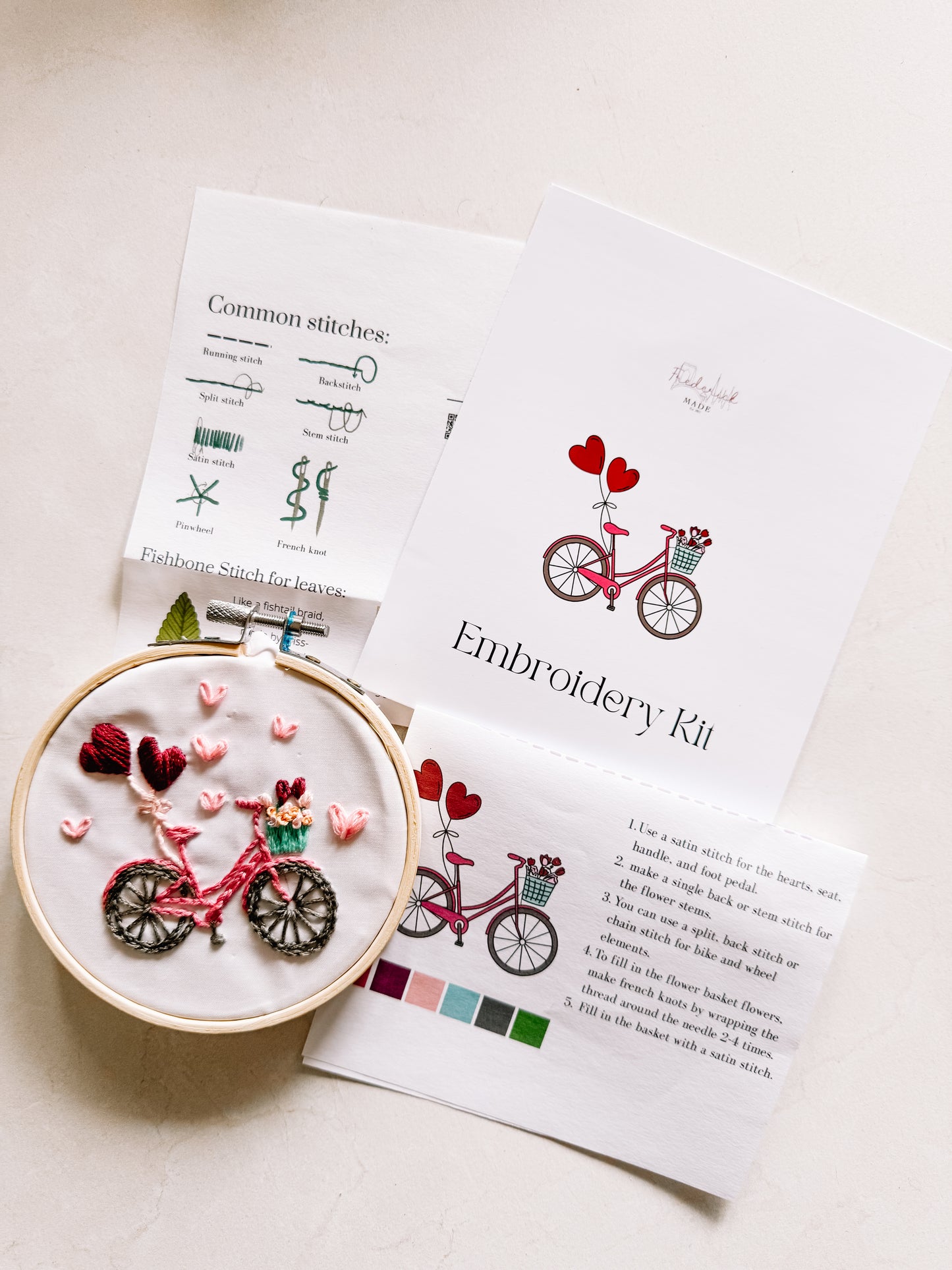 Spring Bike Embroidery Kit