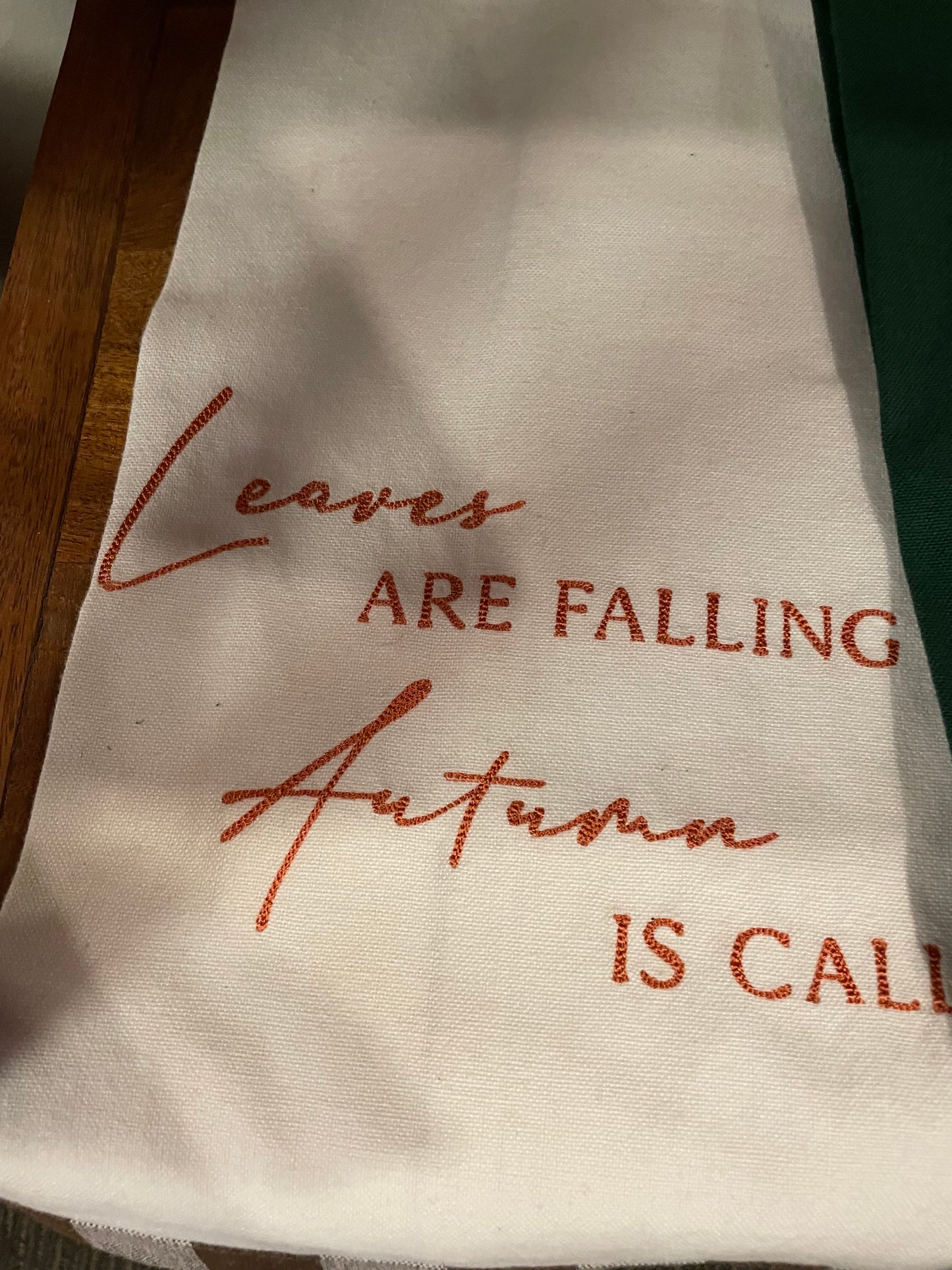 Embroidered tea towels