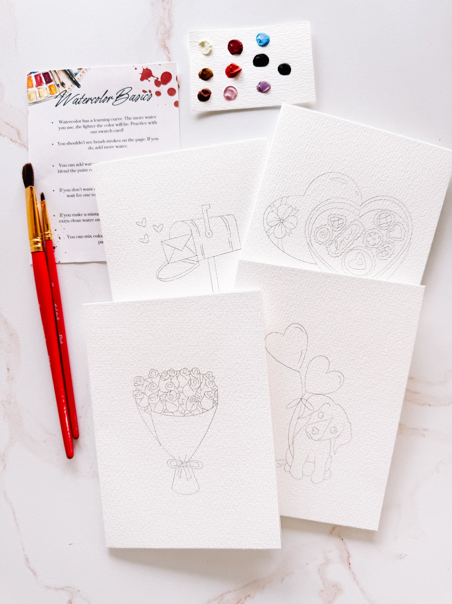 Paintable Valentines Day Notecards