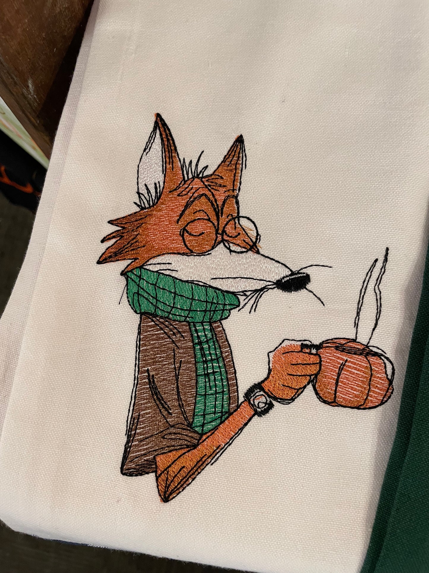 Embroidered tea towels