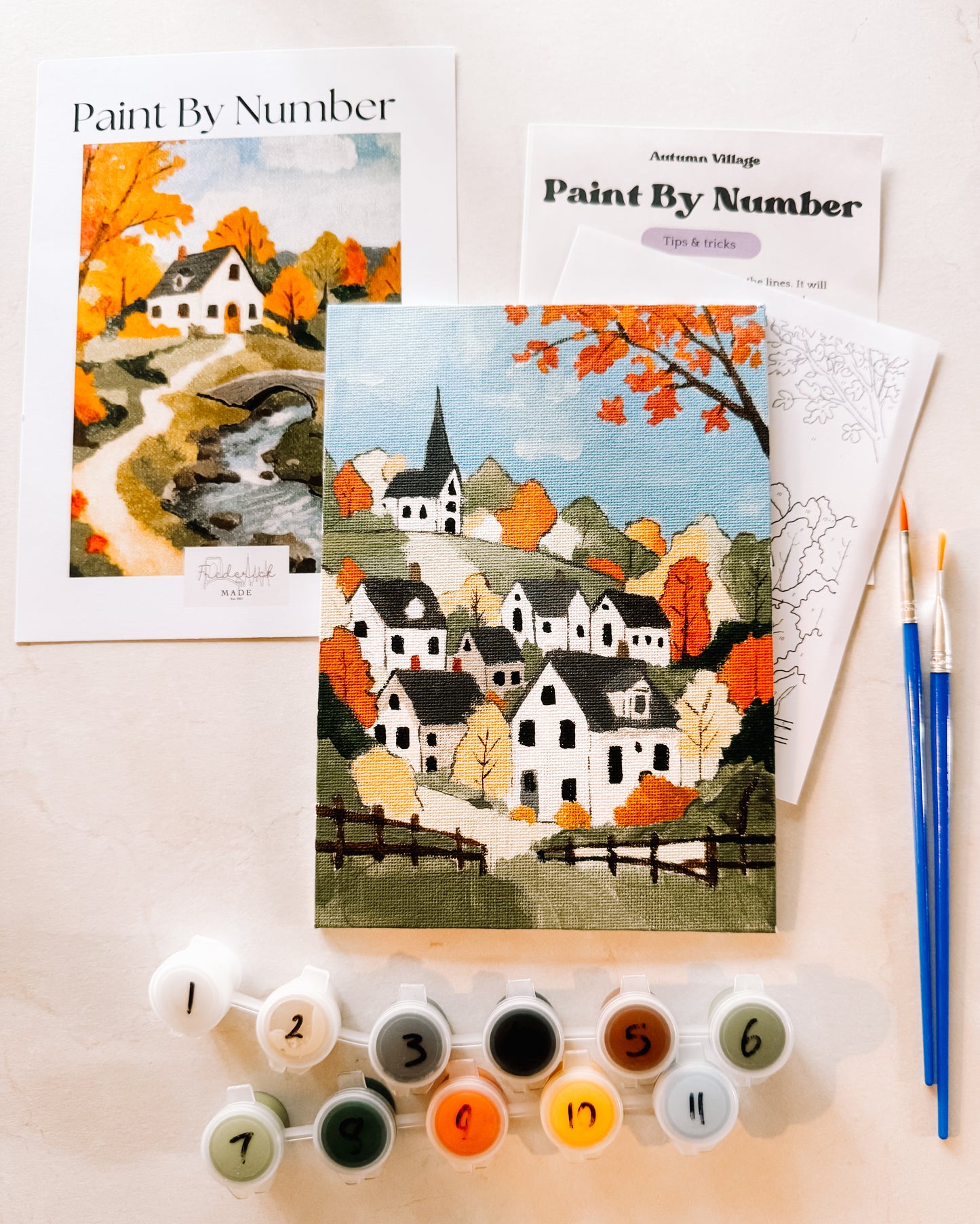 Autumn Village Mini Paint By Number
