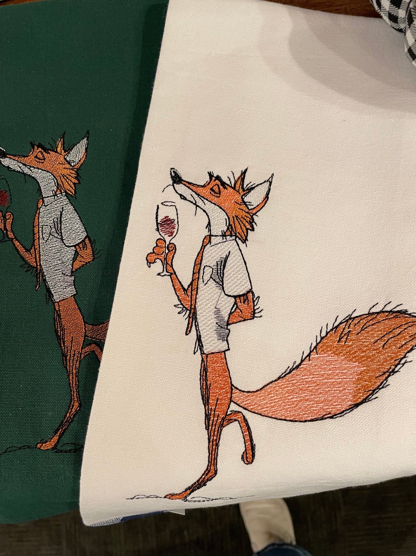 Embroidered tea towels