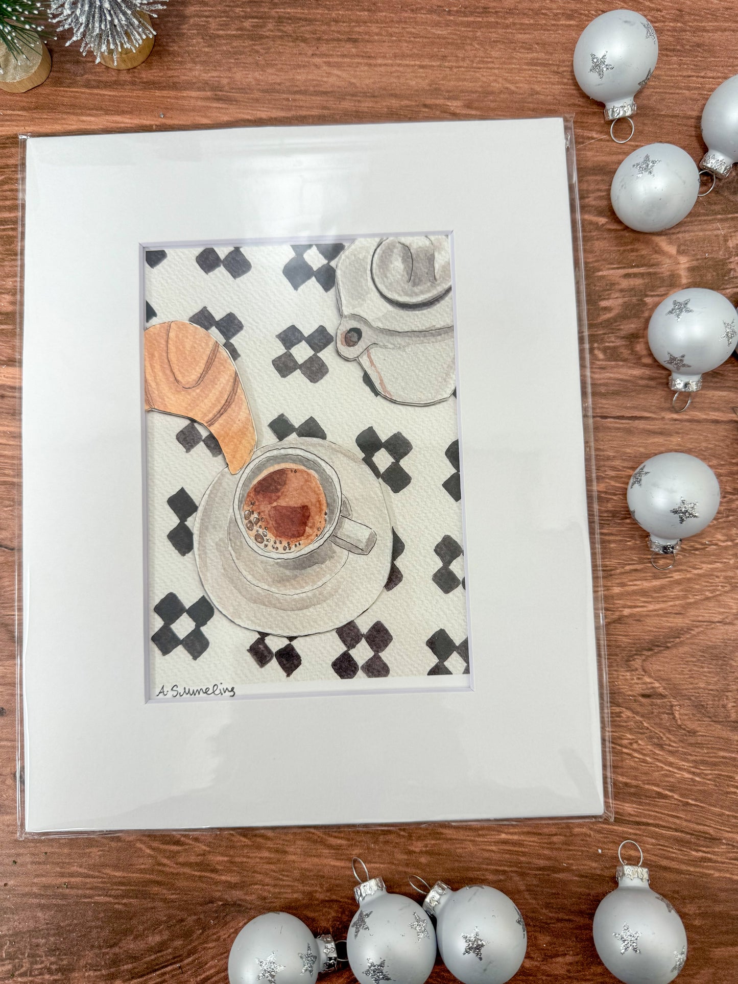 3D Coffee Watercolor Print