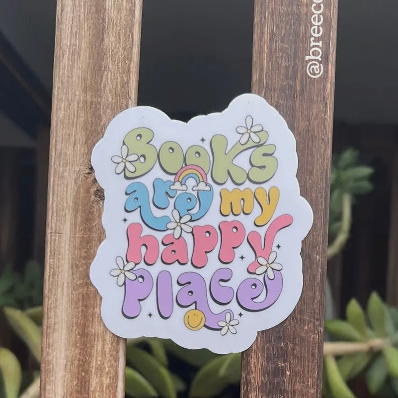 Books are my happy place sticker