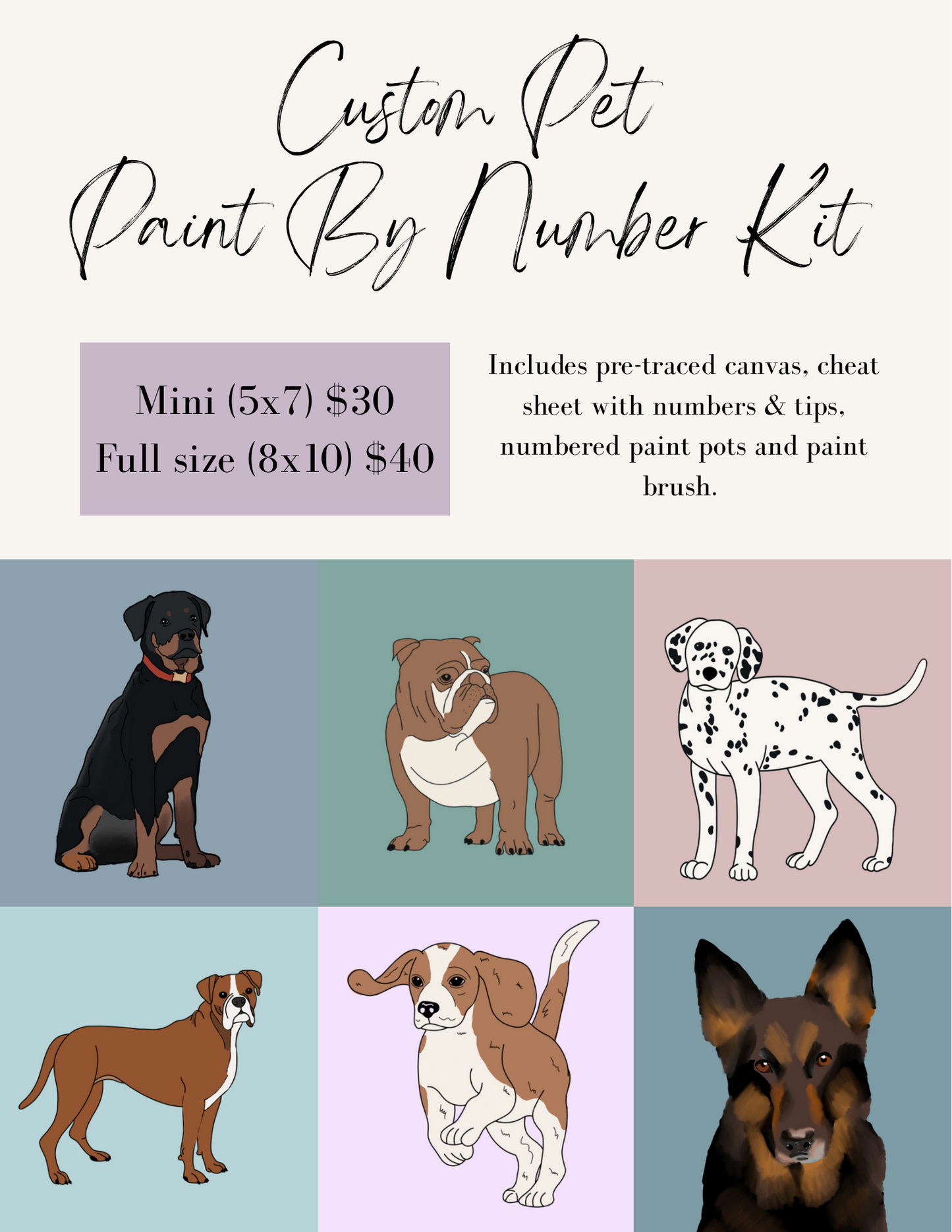 Custom Pet Paint-By-Number Kit
