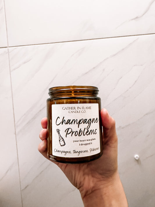 Champagne problems candle