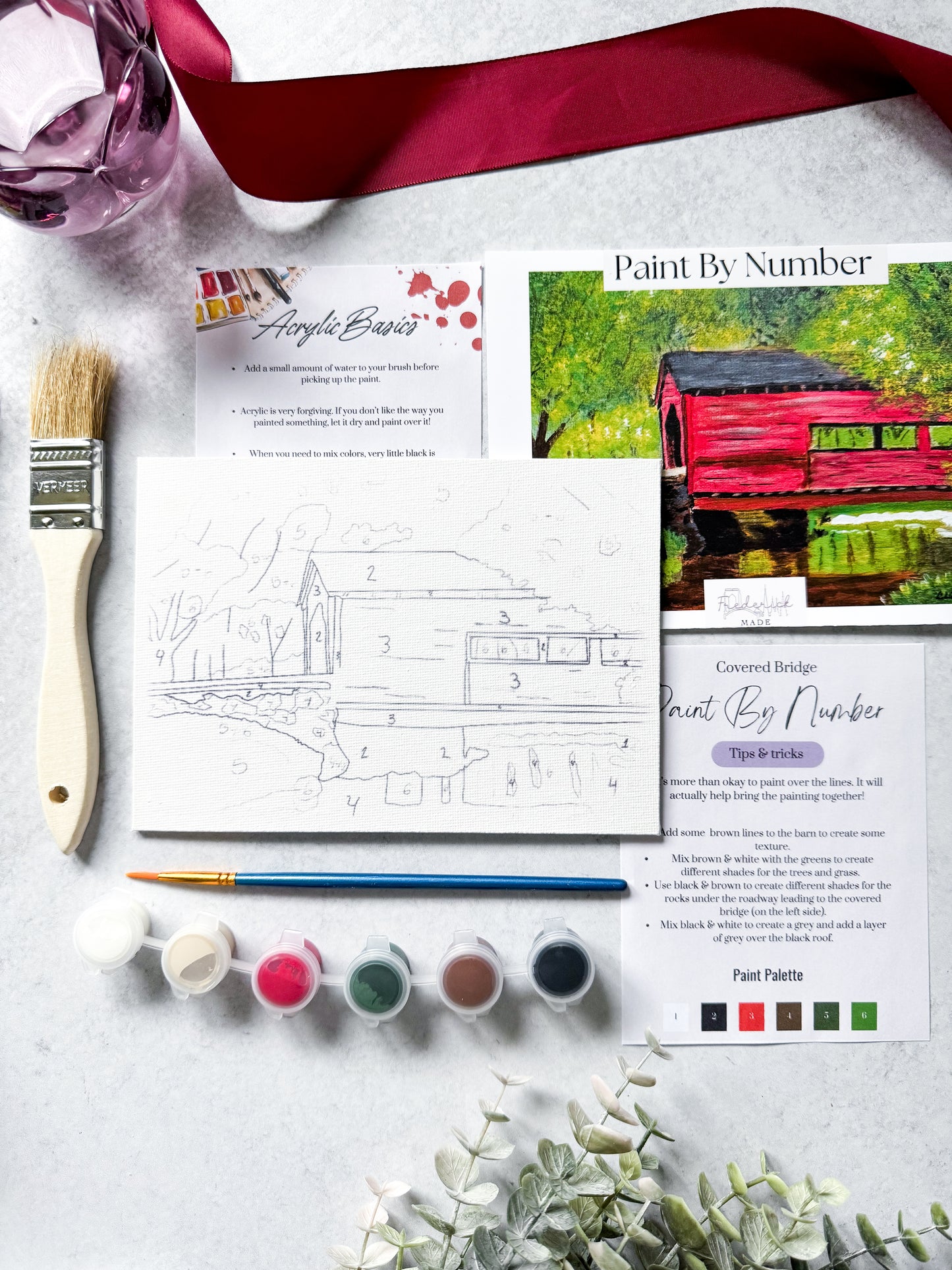 Covered Bridge Mini Paint By Number