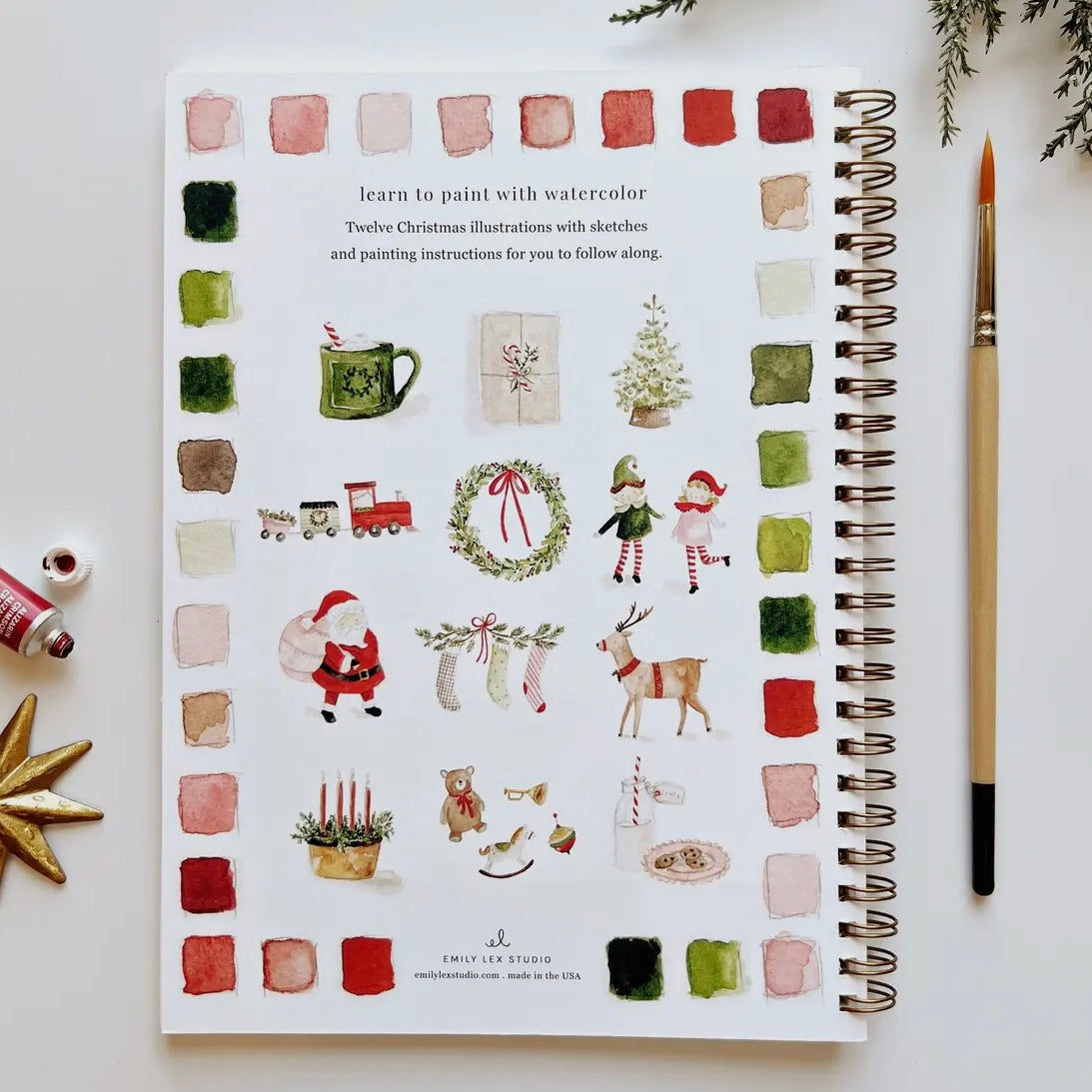 PRE-ORDER Christmas Watercolor Workbook