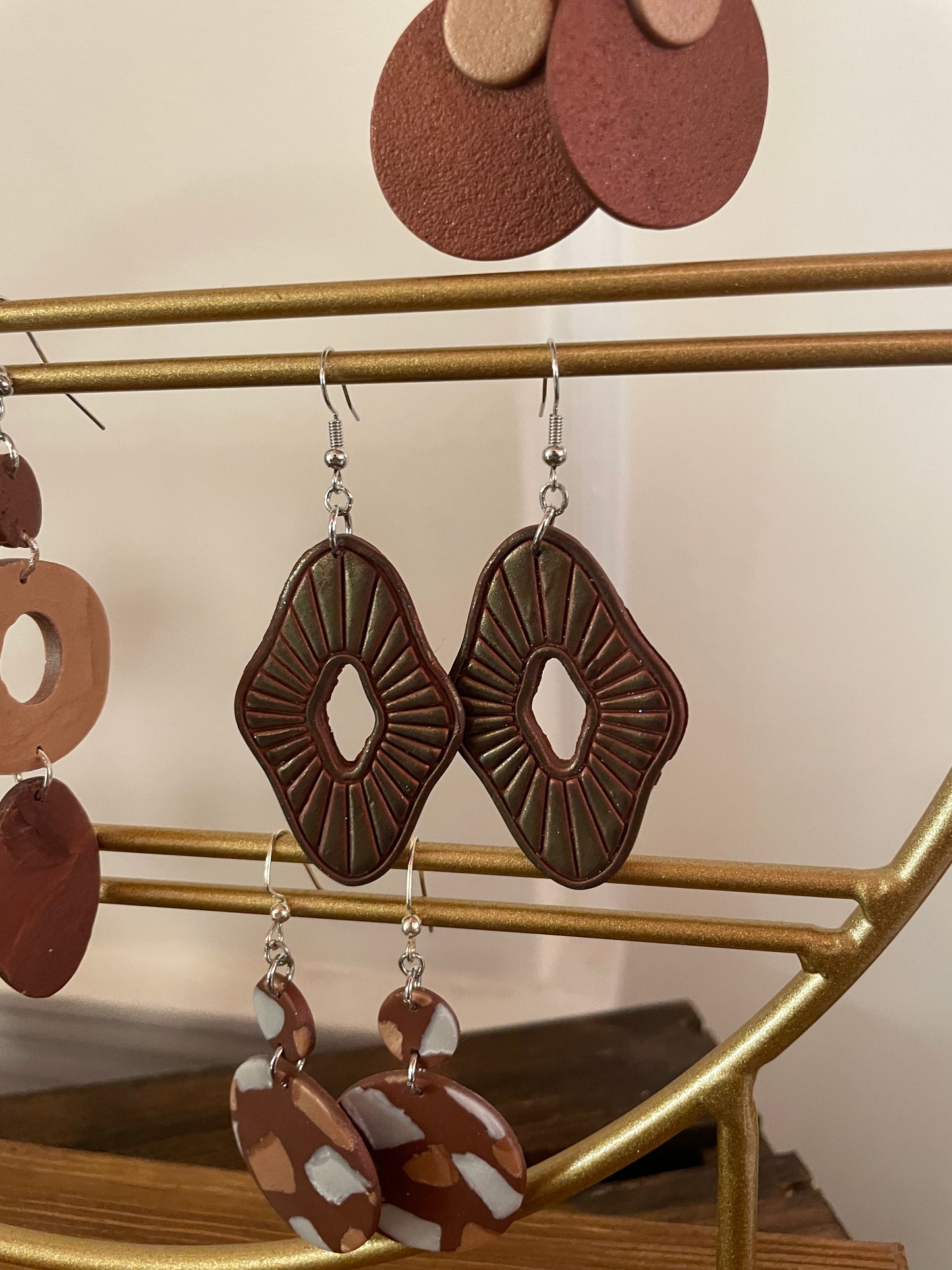 Boho Neutral Clay Earrings