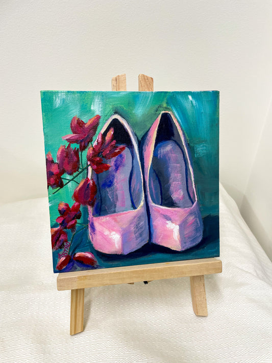 High heel acrylic painting
