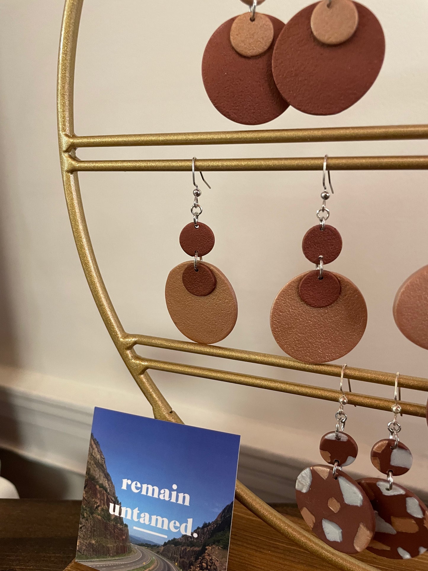 Boho Neutral Clay Earrings