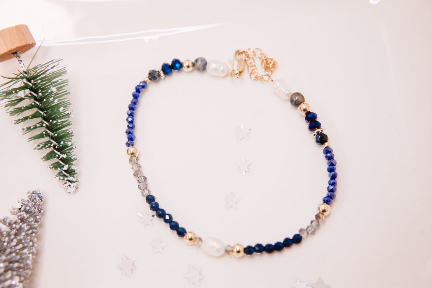 Holiday blues bracelet
