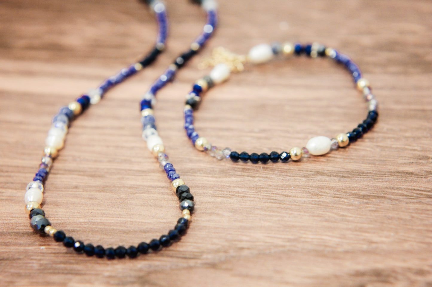 Holiday blues necklace