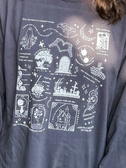 Haunted lyrics graphic tee