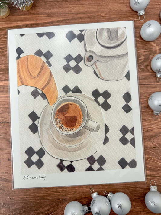 Coffee Watercolor Print