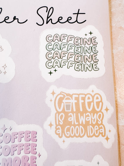 Coffee sticker sheet