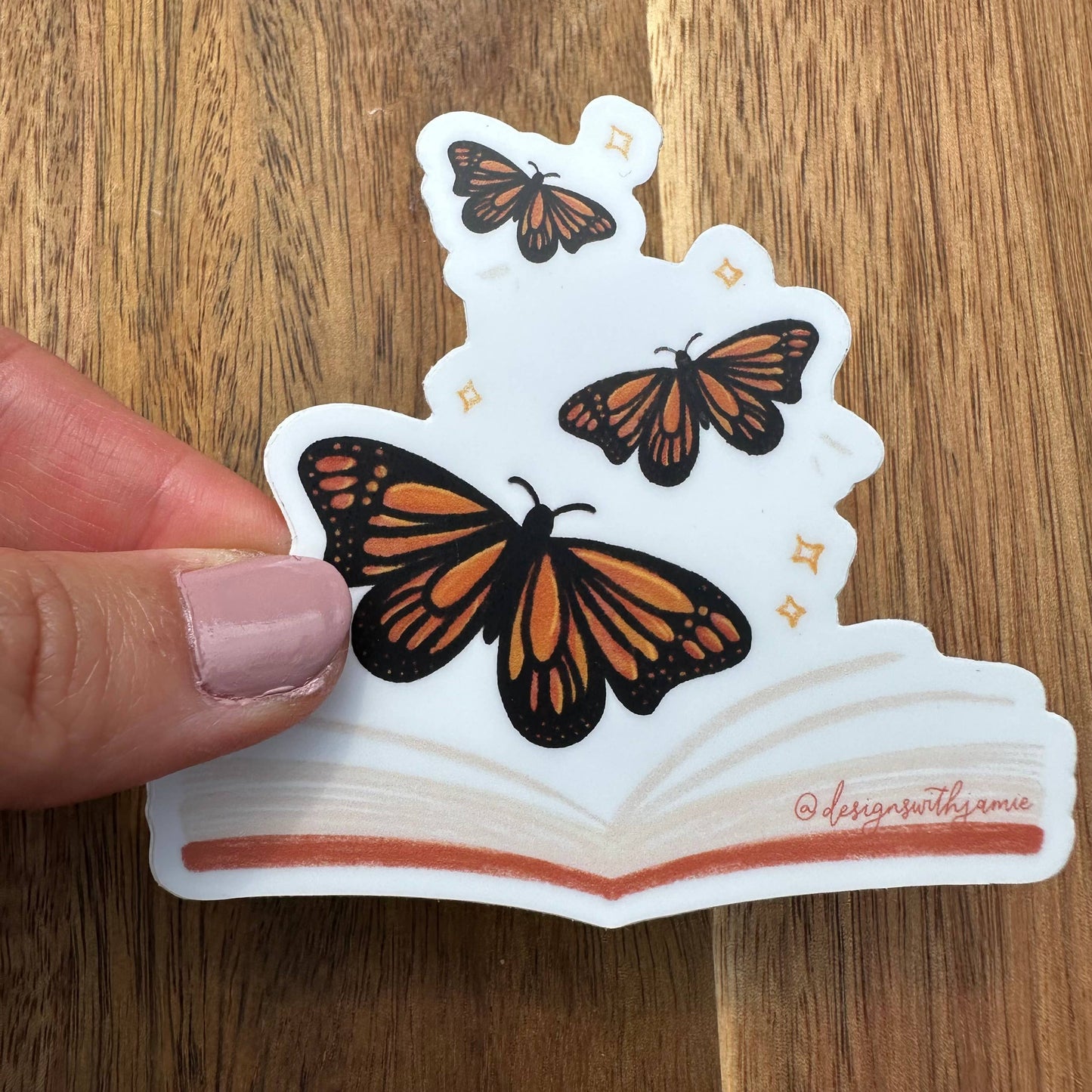 Book Butterfly Sticker for Readers