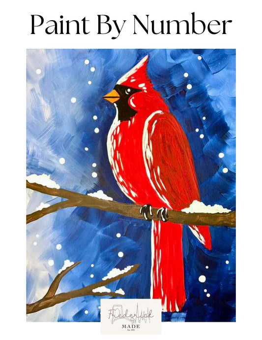 Winter Cardinal Mini Paint By Number