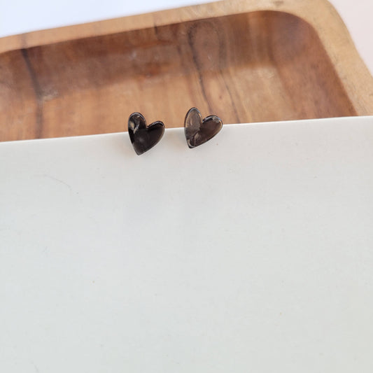 Hand Drawn Heart Studs