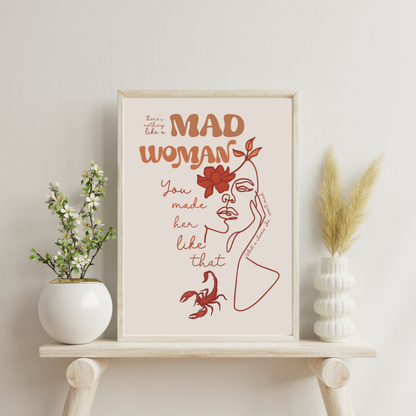 Mad woman art print