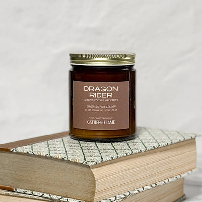 Dragon Rider Romantasy Candle – Saffron & Smoky Amber