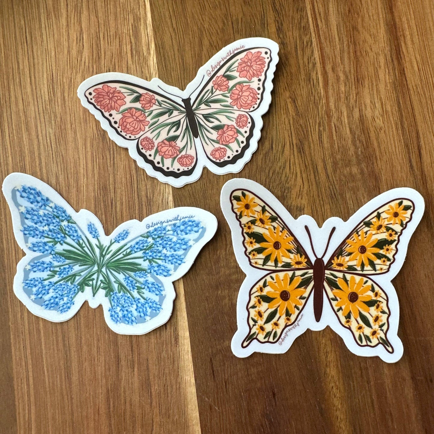Peony Butterfly Sticker