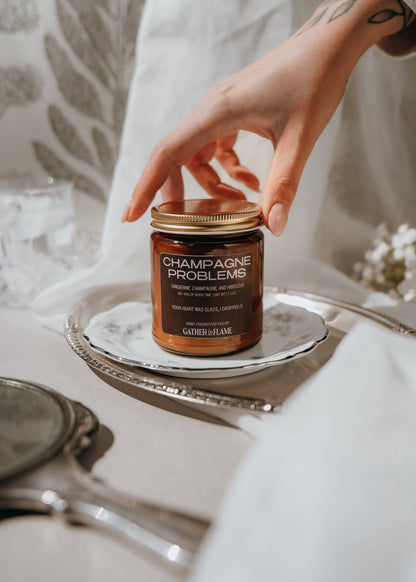 Champagne Problems Wood Wick Candle