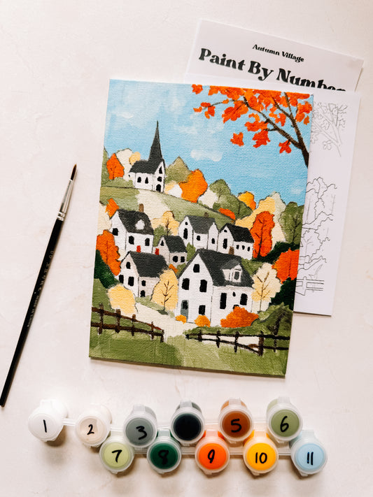 Autumn Village Mini Paint By Number