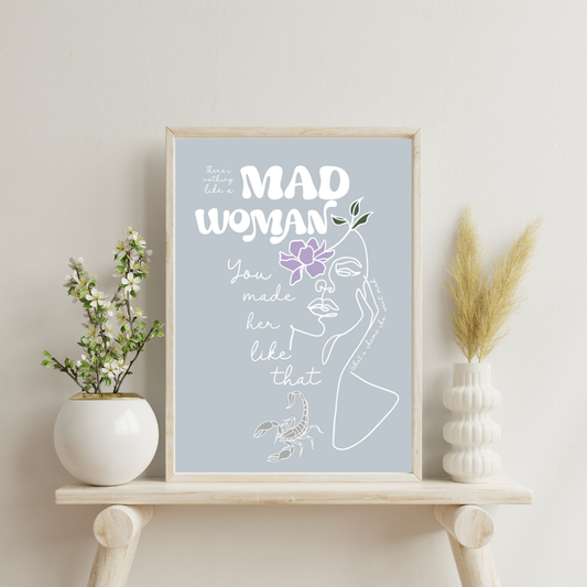 Mad woman art print
