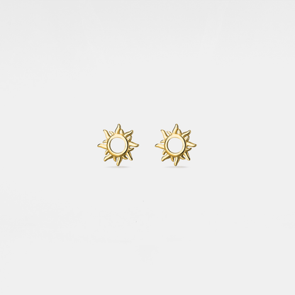 Dainty Cute Mini Sun Stud Earrings in 925 Sterling Silver