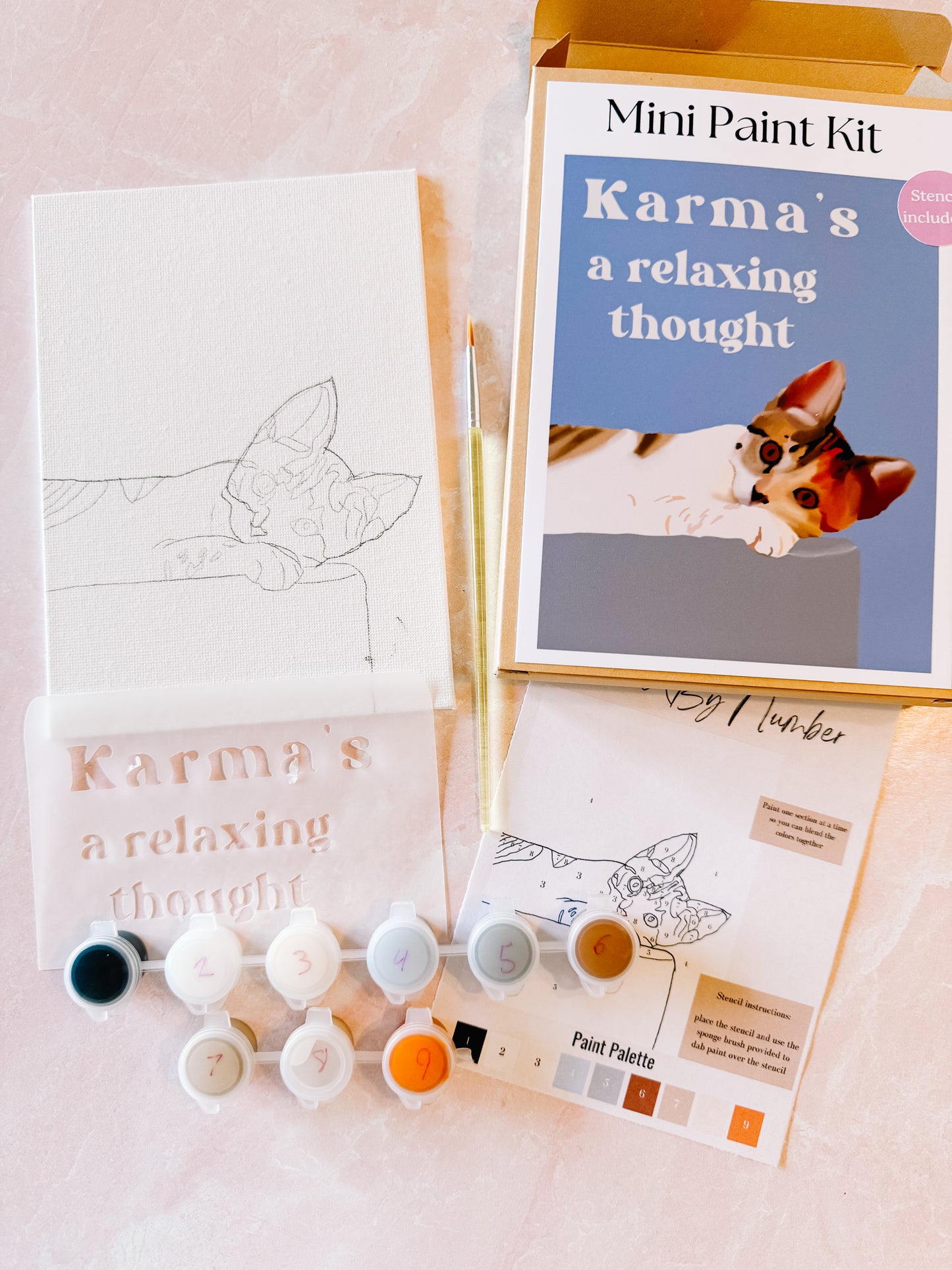 Karma is a cat mini paint kit