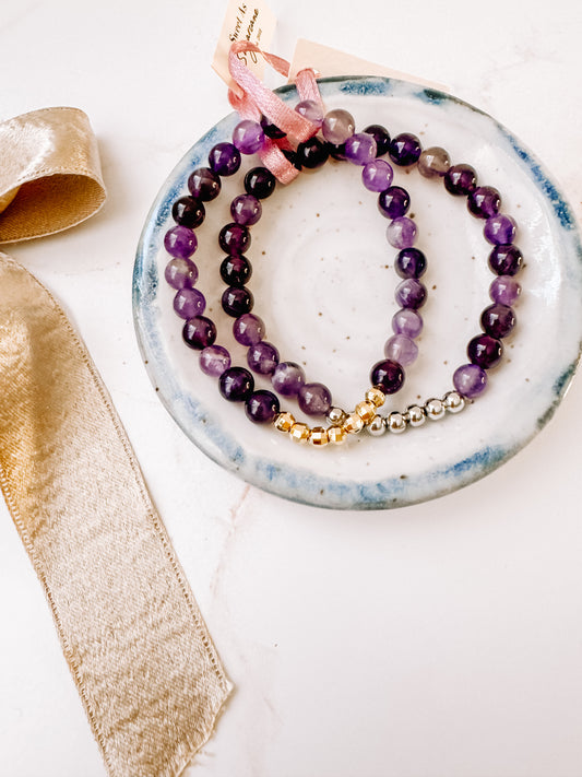 Amethyst beaded bracelet