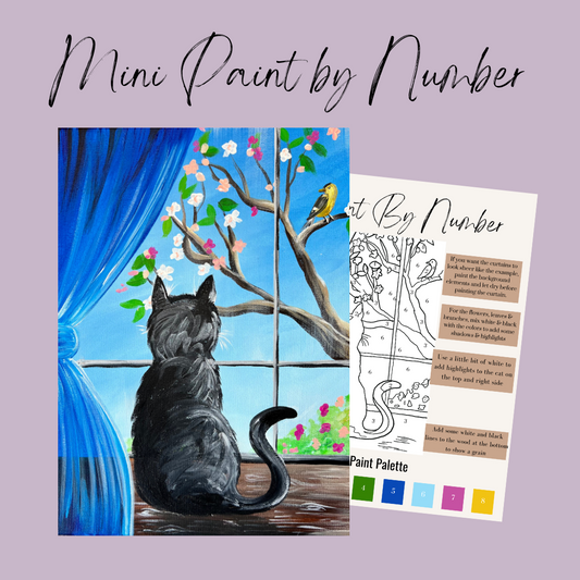 Cat in the Window Mini Paint By Number - Preorder