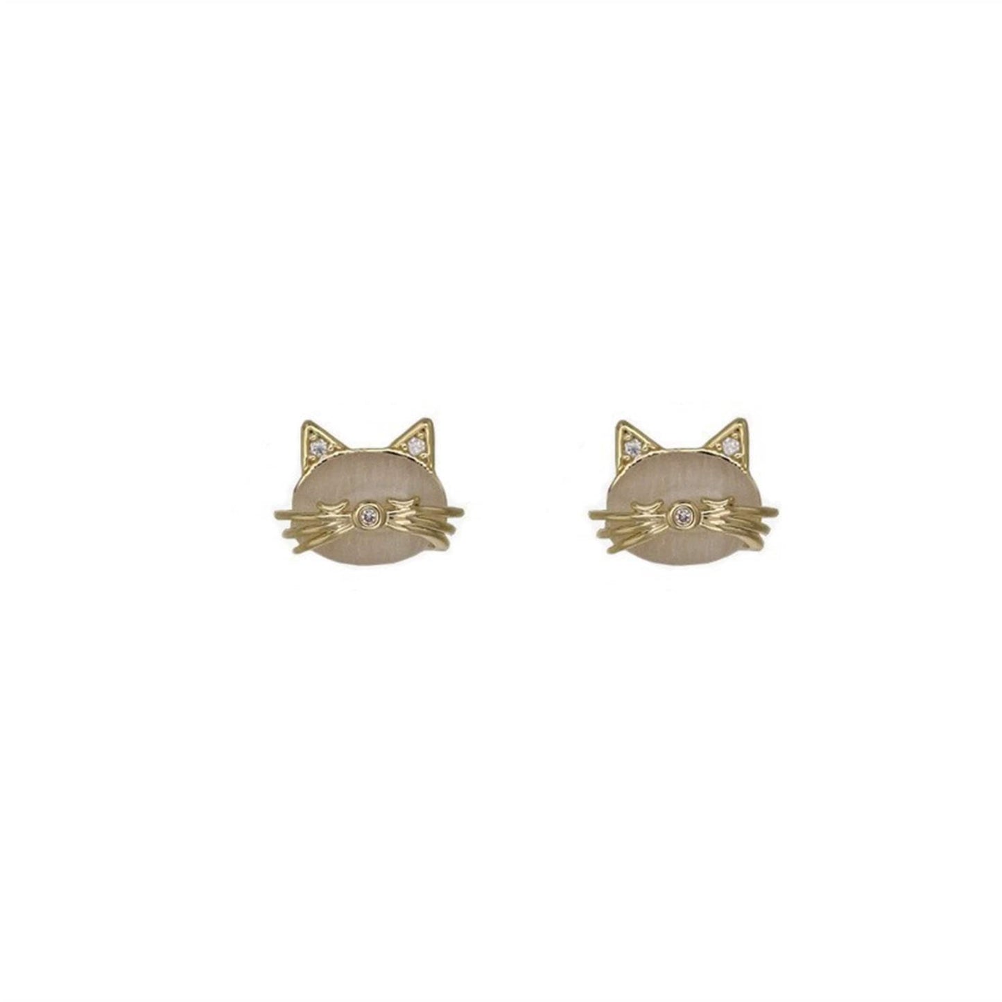 Opal Cat Stud Earrings