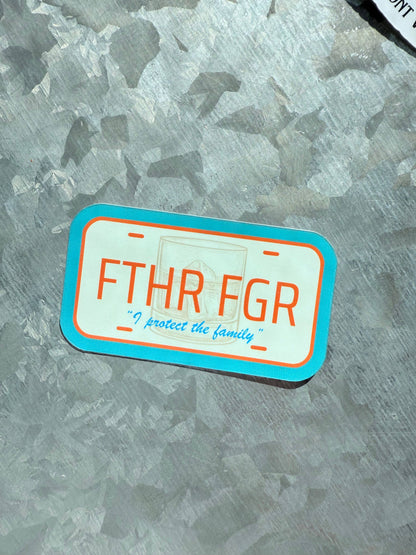 Father Figure license plate sticker